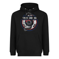 Black Tang Soo Do Hoodie Martial Arts Gift Dragon Korean Heavyweight Hoodie - tuanDangUi