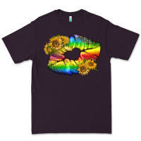 Plum Lgbtq Pride Rainbow Lips Premium Tee - BundleAndBundleShop