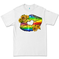 White Lgbtq Pride Rainbow Lips Premium Tee - BundleAndBundleShop