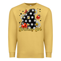 Antique Gold ladybug birthday girl age 4 Premium Sweatshirt - LillyAllenDesigns