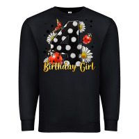 Black ladybug birthday girl age 4 Premium Sweatshirt - LillyAllenDesigns