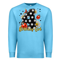 Ocean Blue ladybug birthday girl age 4 Premium Sweatshirt - LillyAllenDesigns