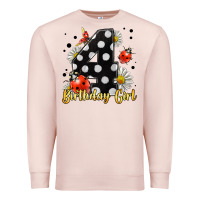 Pale Pink ladybug birthday girl age 4 Premium Sweatshirt - LillyAllenDesigns