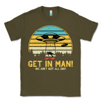 Army Green UFO Vintage Retro Alien Outerspace Spaceship Classic Tee - Bettercallsaul
