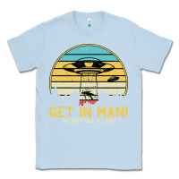 Dusty Blue UFO Vintage Retro Alien Outerspace Spaceship Classic Tee - Bettercallsaul