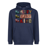 Navy be merry be jolly be kind Heavyweight Hoodie - SublimationCraftShop