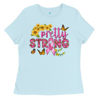 Baby Blue Pretty Strong Ladies Tee - BundleAndBundleShop