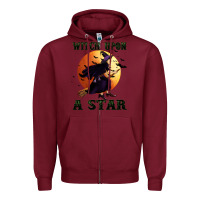 Burgundy witch upon a star Zipper Hoodie - BundleAndBundleShop