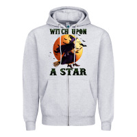 Heather Grey witch upon a star Zipper Hoodie - BundleAndBundleShop