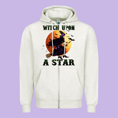 Witch Upon A Star Zipper Hoodie Designed By Bundleandbundleshop