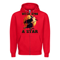 Red witch upon a star Zipper Hoodie - BundleAndBundleShop