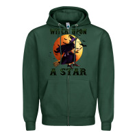 Sports Green witch upon a star Zipper Hoodie - BundleAndBundleShop
