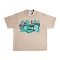 French Oak Ovarian Cancer coffee cups teal ribbon Urban Heavy Tee - NancyCooperArtShop