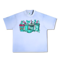 Grape Ice Ovarian Cancer coffee cups teal ribbon Urban Heavy Tee - NancyCooperArtShop