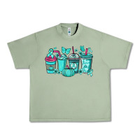 Oil Green Ovarian Cancer coffee cups teal ribbon Urban Heavy Tee - NancyCooperArtShop