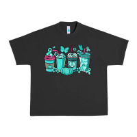 Pigment Black Ovarian Cancer coffee cups teal ribbon Urban Heavy Tee - NancyCooperArtShop