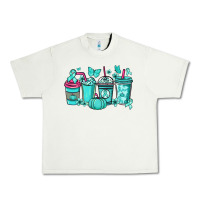 Pistachio Ovarian Cancer coffee cups teal ribbon Urban Heavy Tee - NancyCooperArtShop