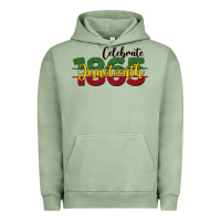 Pigment Oil Green celebrate juneteenth1865 Urban Hoodie - BarkalooDesign