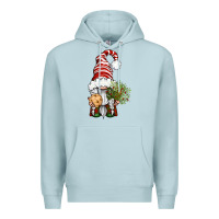 Blue Mist Christmas Gnome With Cookie Premium Hoodie - BundleAndBundleShop