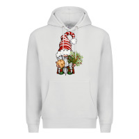 Dove Grey Christmas Gnome With Cookie Premium Hoodie - BundleAndBundleShop