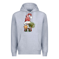 Heather Grey Christmas Gnome With Cookie Premium Hoodie - BundleAndBundleShop