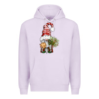 Lilac Christmas Gnome With Cookie Premium Hoodie - BundleAndBundleShop