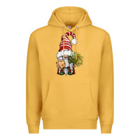 Mustard Christmas Gnome With Cookie Premium Hoodie - BundleAndBundleShop