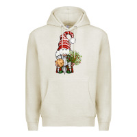 Oatmeal Heather Christmas Gnome With Cookie Premium Hoodie - BundleAndBundleShop
