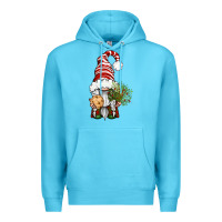 Ocean Blue Christmas Gnome With Cookie Premium Hoodie - BundleAndBundleShop