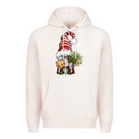 Pale Pink Christmas Gnome With Cookie Premium Hoodie - BundleAndBundleShop