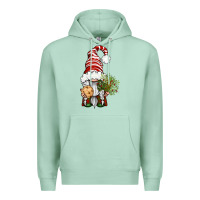 Seafoam Christmas Gnome With Cookie Premium Hoodie - BundleAndBundleShop