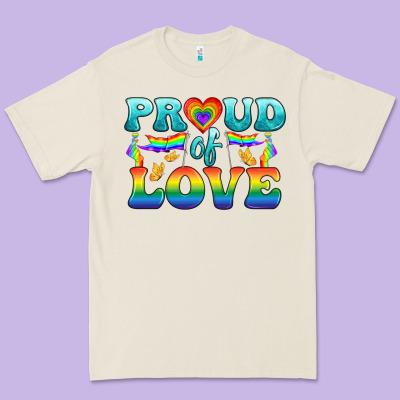 Lgbtq Proud Of Love Premium Tee Designed By Bundleandbundleshop