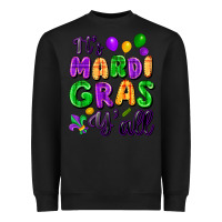 Black It's Mardi Gras y'all Heavyweight Sweatshirt - FaDigitalArtStudio