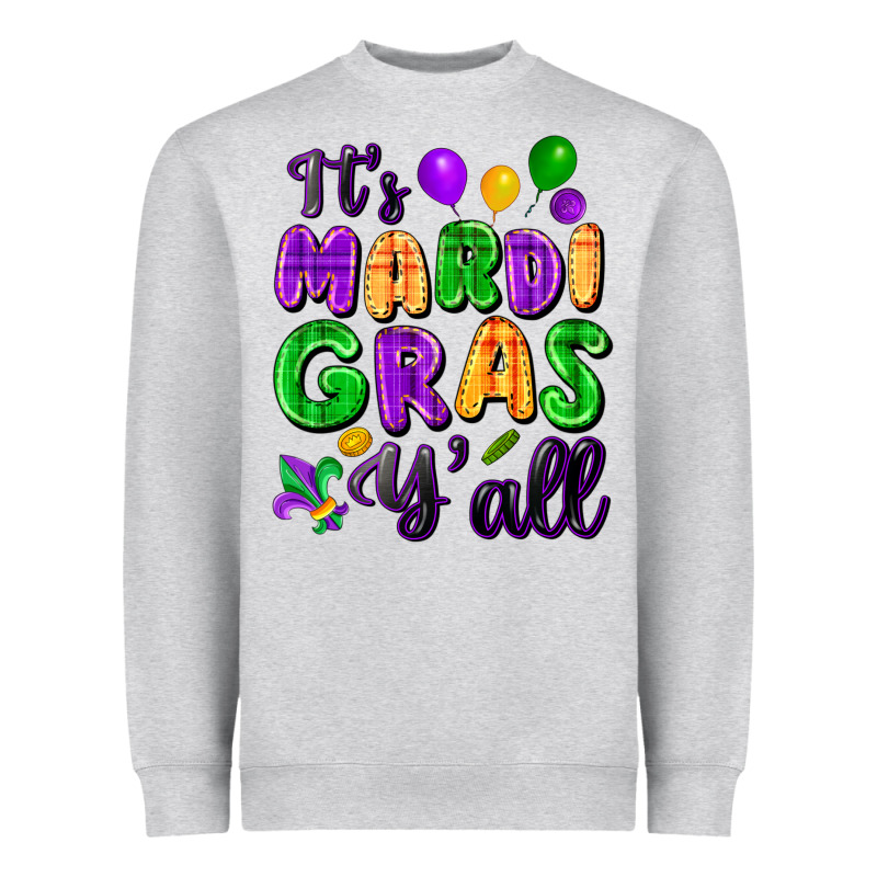 It's Mardi Gras Y'all Heavyweight Sweatshirt by FaDigitalArtStudio | Teevron