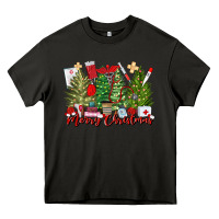 Asphalt merry christmas nurse trees Heavy Core Tee - MaliasSmallBusiness