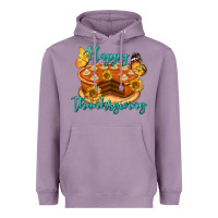 Lavender Happy Thanksgiving Pumpkin Pie Heavyweight Hoodie - LillyAllenDesigns