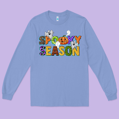 Spooky Season Long Sleeve Tee Designed By Cowgirlartshop