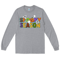 Heather Grey spooky season Long Sleeve Tee - CowGirlArtShop