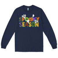 Navy spooky season Long Sleeve Tee - CowGirlArtShop