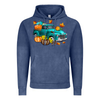 Vintage Denim Fall Farm Truck Vintage Hoodie - texasbilliewilder