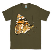 Army Green Painted Lady Butterfly Classic Tee - LillyAllenDesigns