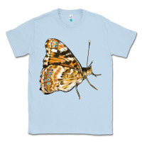 Dusty Blue Painted Lady Butterfly Classic Tee - LillyAllenDesigns