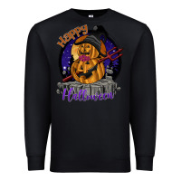 Black Happy Halloween Premium Sweatshirt - SublimationCraftShop