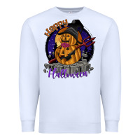 White Happy Halloween Premium Sweatshirt - SublimationCraftShop