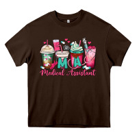 Chocolate Brown ma medical assistant coffee cups Heavy Core Tee - MaliasSmallBusiness