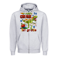Heather Grey ready to crush 1st grade Zipper Hoodie - BundleAndBundleShop
