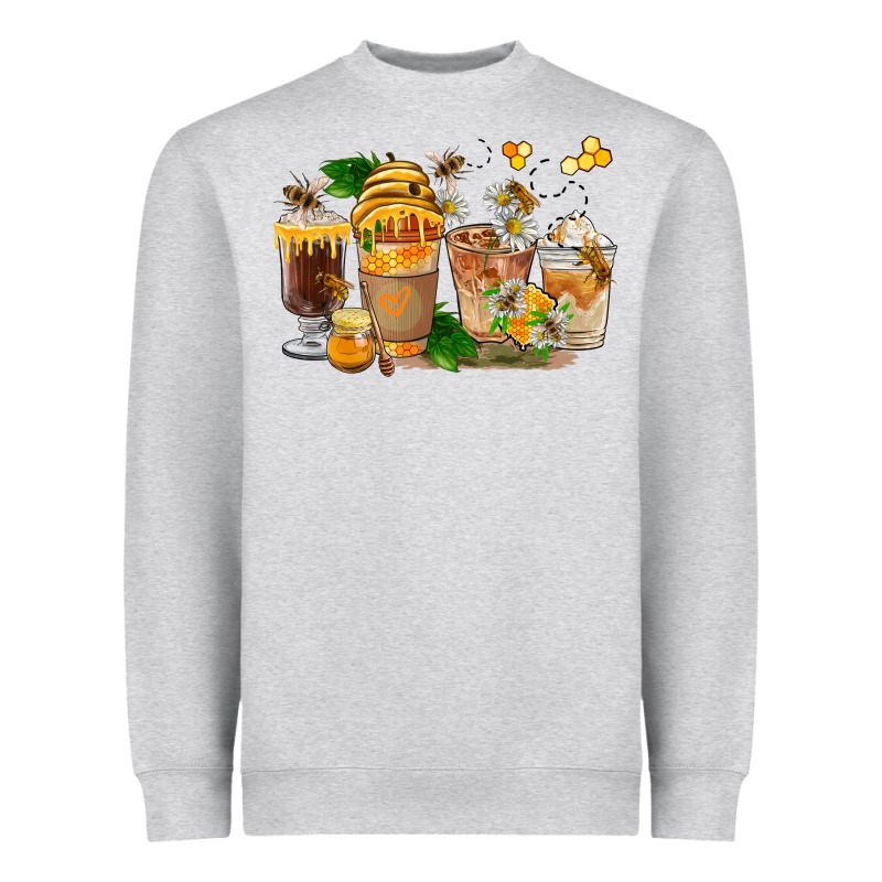 Honey Bee Coffee Cups Heavyweight Sweatshirt by FaDigitalArtStudio | Teevron