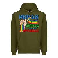 Army Green Human Rights Are Not Optional Premium Hoodie - BundleAndBundleShop