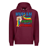 Burgundy Human Rights Are Not Optional Premium Hoodie - BundleAndBundleShop