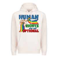 Pale Pink Human Rights Are Not Optional Premium Hoodie - BundleAndBundleShop